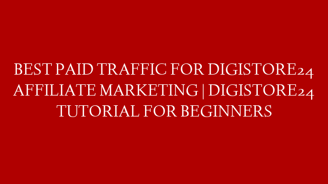 BEST PAID TRAFFIC FOR DIGISTORE24 AFFILIATE MARKETING | DIGISTORE24 TUTORIAL FOR BEGINNERS