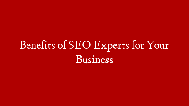 Benefits of SEO Experts for Your Business