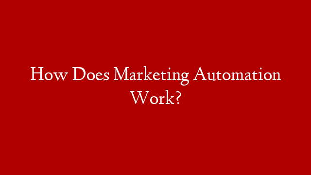 How Does Marketing Automation Work?