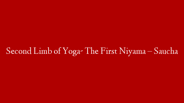 Second Limb of Yoga- The First Niyama – Saucha