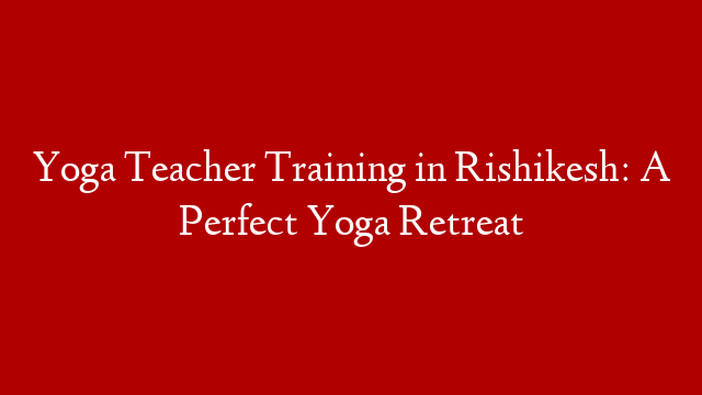 Yoga Teacher Training in Rishikesh: A Perfect Yoga Retreat
