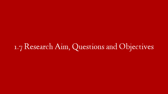 1.7 Research Aim, Questions and Objectives post thumbnail image