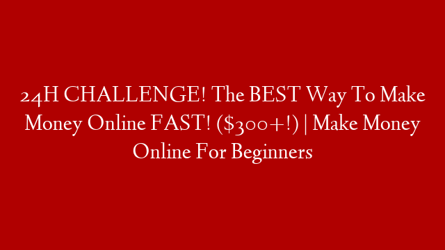 24H CHALLENGE! The BEST Way To Make Money Online FAST! ($300+!) | Make Money Online For Beginners