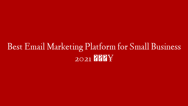 Best Email Marketing Platform for Small Business 2021 🔥