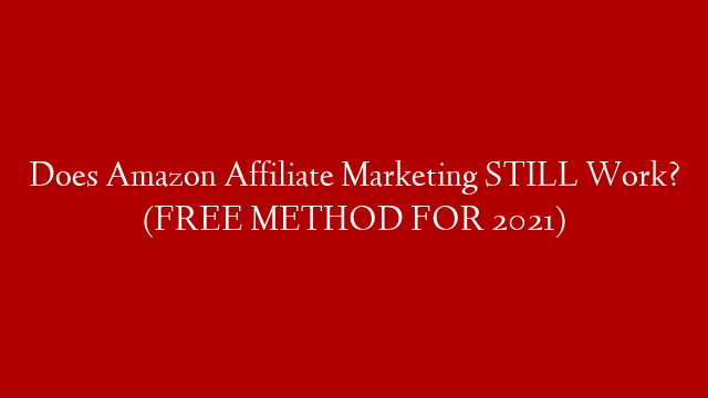 Does Amazon Affiliate Marketing STILL Work? (FREE METHOD FOR 2021)
