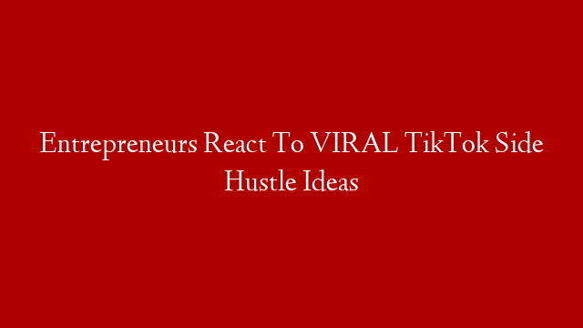 Entrepreneurs React To VIRAL TikTok Side Hustle Ideas