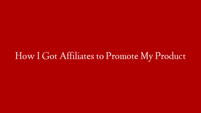 How I Got Affiliates to Promote My Product post thumbnail image