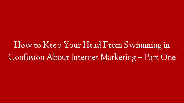 How to Keep Your Head From Swimming in Confusion About Internet Marketing – Part One
