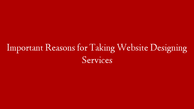 Important Reasons for Taking Website Designing Services