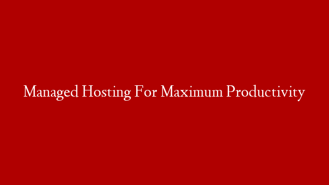 Managed Hosting For Maximum Productivity