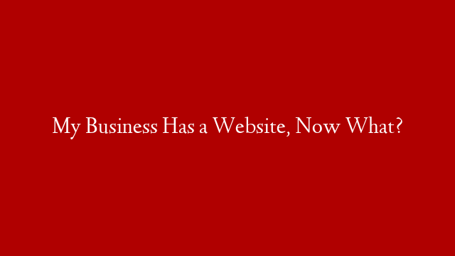 My Business Has a Website, Now What?