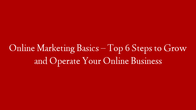 Online Marketing Basics – Top 6 Steps to Grow and Operate Your Online Business