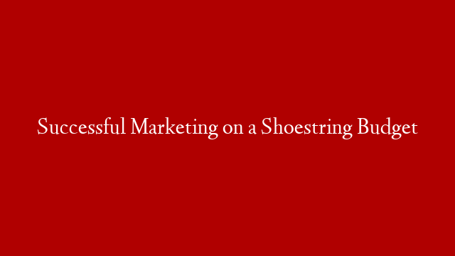 Successful Marketing on a Shoestring Budget