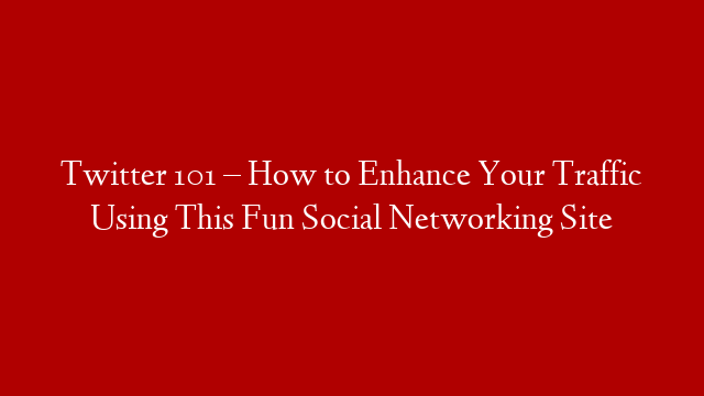 Twitter 101 – How to Enhance Your Traffic Using This Fun Social Networking Site post thumbnail image