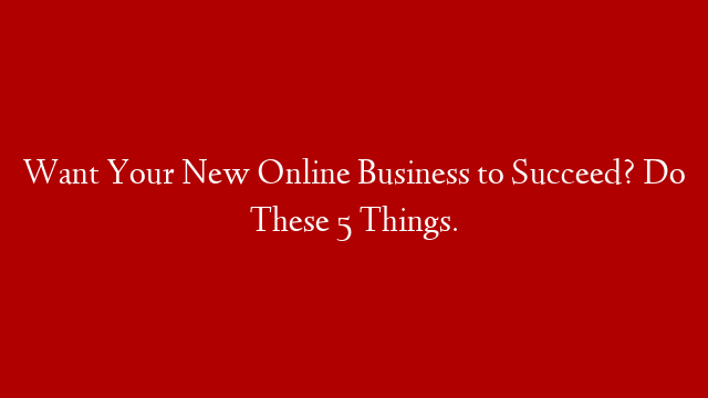 Want Your New Online Business to Succeed? Do These 5 Things.