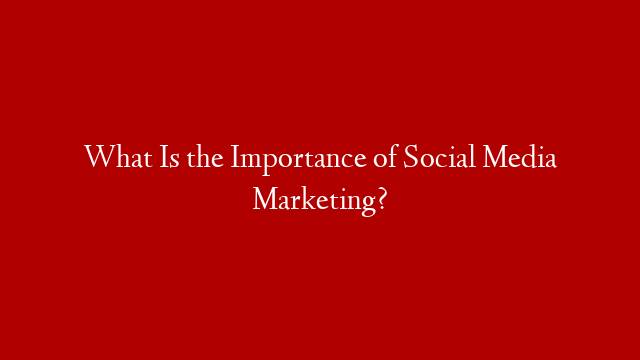What Is the Importance of Social Media Marketing? post thumbnail image