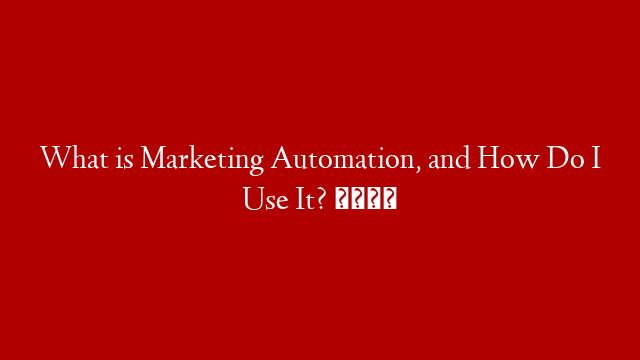 What is Marketing Automation, and How Do I Use It? 🦒