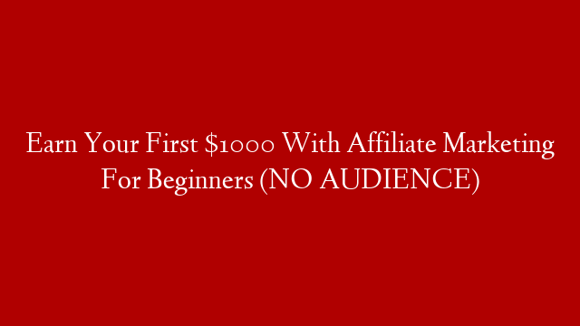 Earn Your First $1000 With Affiliate Marketing For Beginners (NO AUDIENCE)