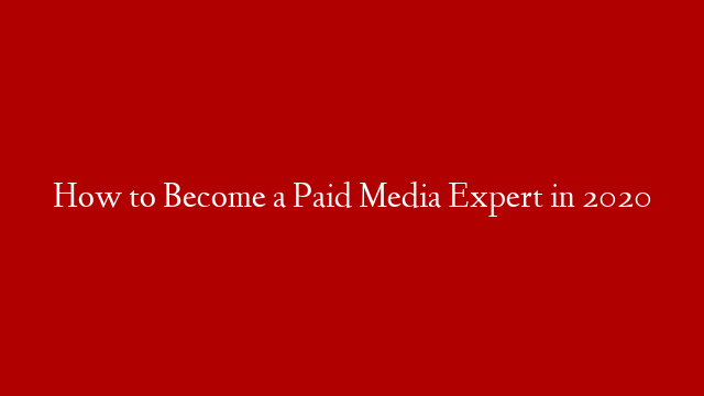 How to Become a Paid Media Expert in 2020