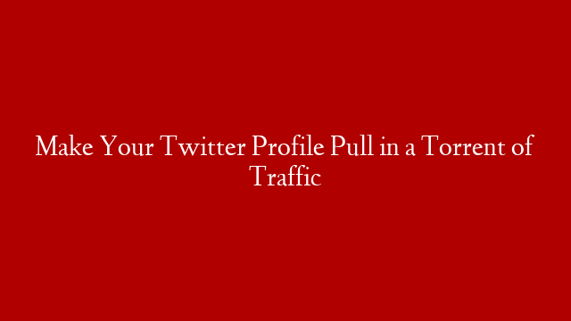 Make Your Twitter Profile Pull in a Torrent of Traffic post thumbnail image