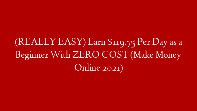 (REALLY EASY) Earn $119.75 Per Day as a Beginner With ZERO COST (Make Money Online 2021)