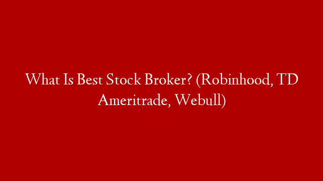 What Is Best Stock Broker? (Robinhood, TD Ameritrade, Webull) post thumbnail image