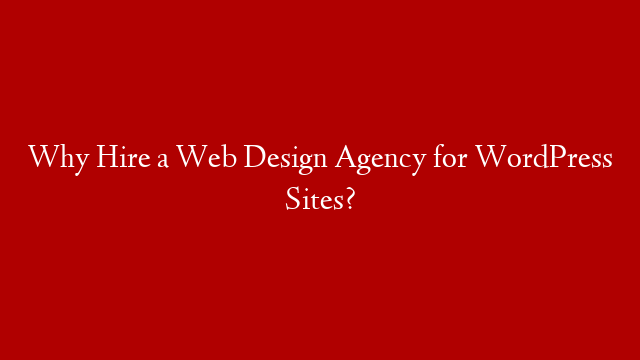 Why Hire a Web Design Agency for WordPress Sites?