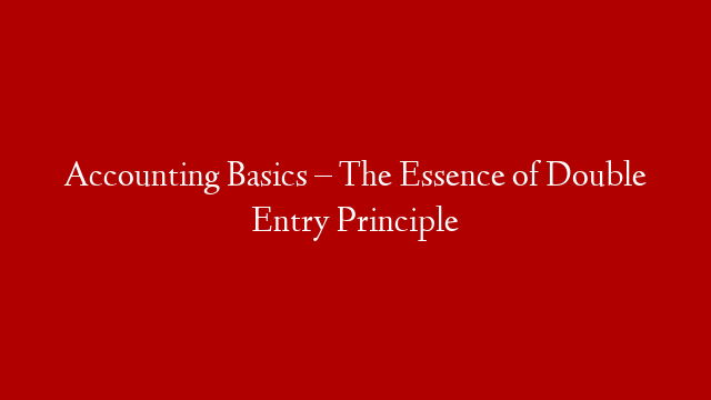Accounting Basics – The Essence of Double Entry Principle