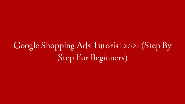Google Shopping Ads Tutorial 2021 (Step By Step For Beginners)