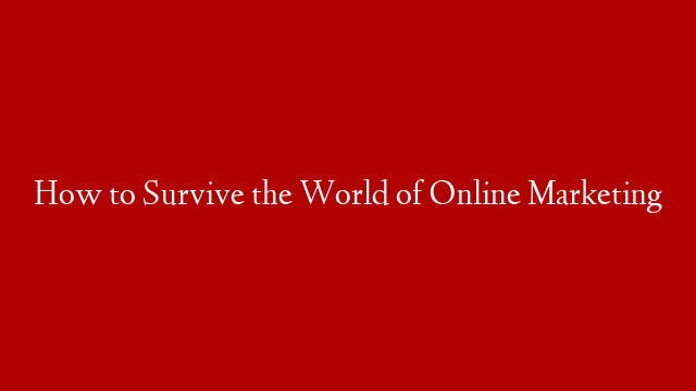 How to Survive the World of Online Marketing