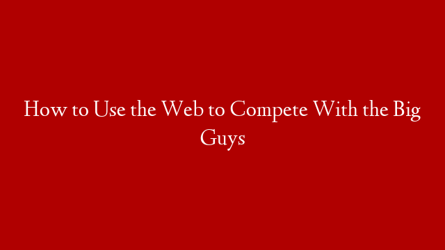 How to Use the Web to Compete With the Big Guys