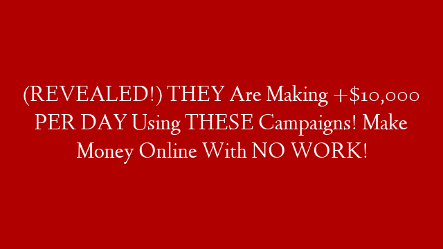 (REVEALED!) THEY Are Making +$10,000 PER DAY Using THESE Campaigns!  Make Money Online With NO WORK!