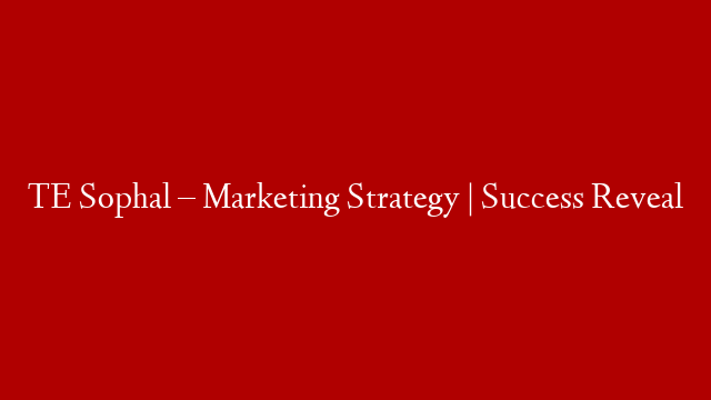 TE Sophal – Marketing Strategy | Success Reveal