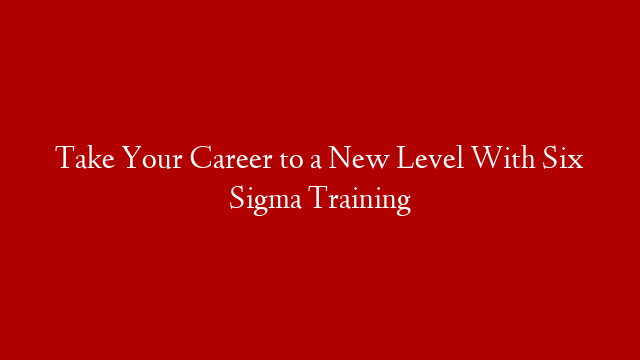 Take Your Career to a New Level With Six Sigma Training
