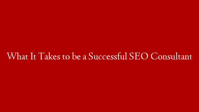 What It Takes to be a Successful SEO Consultant