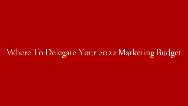 Where To Delegate Your 2022 Marketing Budget