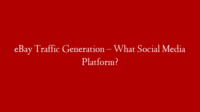 eBay Traffic Generation – What Social Media Platform?
