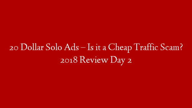 20 Dollar Solo Ads – Is it a Cheap Traffic Scam? 2018 Review Day 2 post thumbnail image