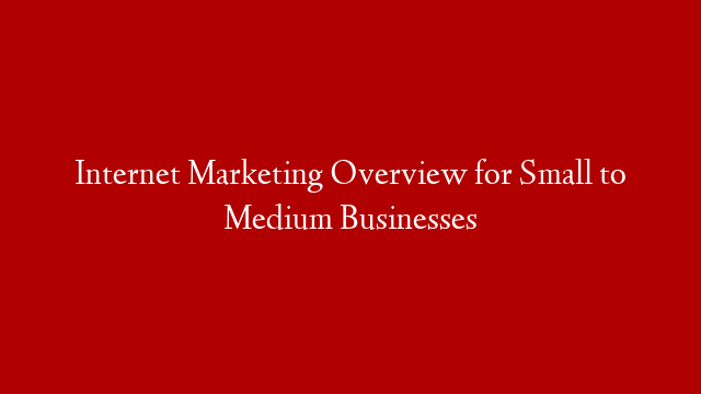 Internet Marketing Overview for Small to Medium Businesses