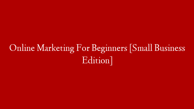 Online Marketing For Beginners [Small Business Edition]