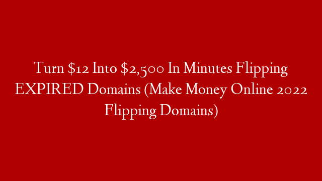 Turn $12 Into $2,500 In Minutes Flipping EXPIRED Domains (Make Money Online 2022 Flipping Domains) post thumbnail image
