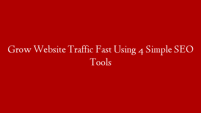 Grow Website Traffic Fast Using 4 Simple SEO Tools