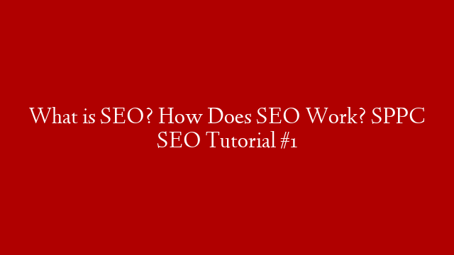 What is SEO? How Does SEO Work? SPPC SEO Tutorial #1