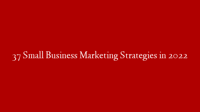 37 Small Business Marketing Strategies in 2022