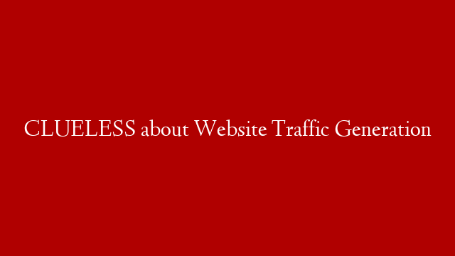 CLUELESS about Website Traffic Generation