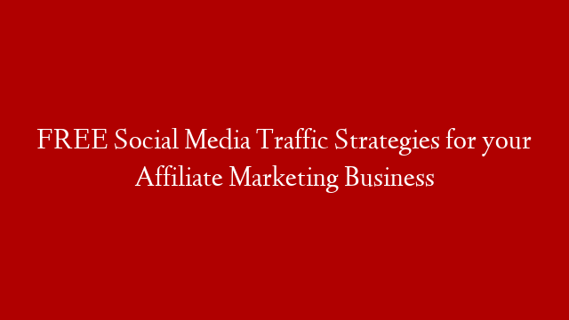 FREE Social Media Traffic Strategies for your Affiliate Marketing Business