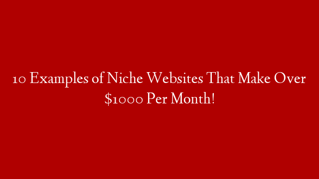 10 Examples of Niche Websites That Make Over $1000 Per Month!