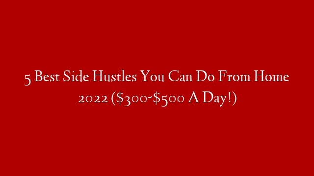 5 Best Side Hustles You Can Do From Home 2022 ($300-$500 A Day!)