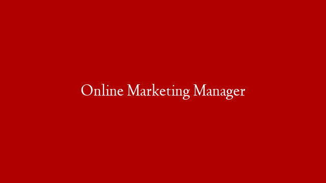 Online Marketing Manager post thumbnail image