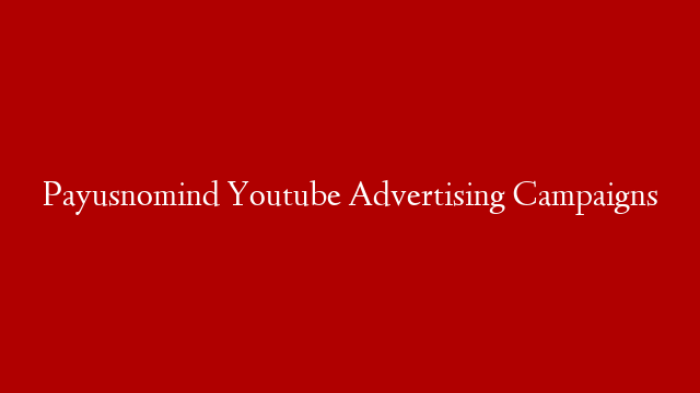 Payusnomind Youtube Advertising Campaigns
